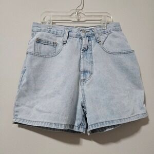 Vintage Moda Intl Light Wash Denim High Waisted Mom Shorts Size 6 Made in USA